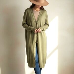 Magaschoni Longline Button Up Cardigan